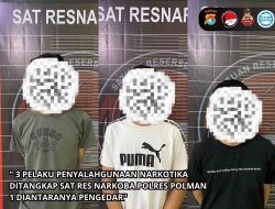 Upaya Pemberantas Peredaran Narkotika Tiga Orang Jadi Tersangka