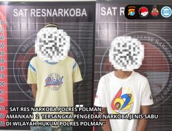 Sat Res Narkoba Polres Polman, tangkap 2 tersangka Pengedar Narkoba.