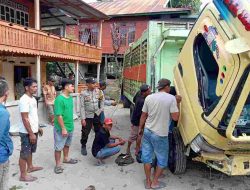 Didiga Supir Mengantuk, Sebuah Truk Tabrak Ruko Milik Warga di Kecamatan Pamboang