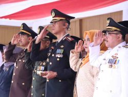 Kapolres Majene Hadiri Upacara Penurunan Bendera Merah Putih di Pendopo Rujab Bupati Majene