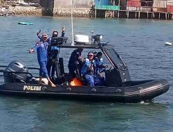 Satpolairud Polres Majene Kawal Ketat Peserta Sandeq, Pastikan Keamanan Hingga Finis di Pamboang