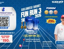 HUT Sulbar ke-22 Makin Meriah, Fun Run 3 Siapkan Hadiah dan Doorprize
