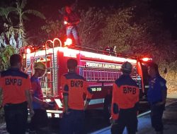 BPBD Sulbar Bersama Damkar Mamuju Tangani Karhutla di Desa Lebani, Api Belum Sepenuhnya Padam